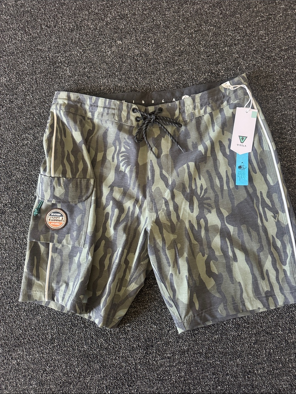 VISSLA Olive & Dark Green Camo Board Shorts